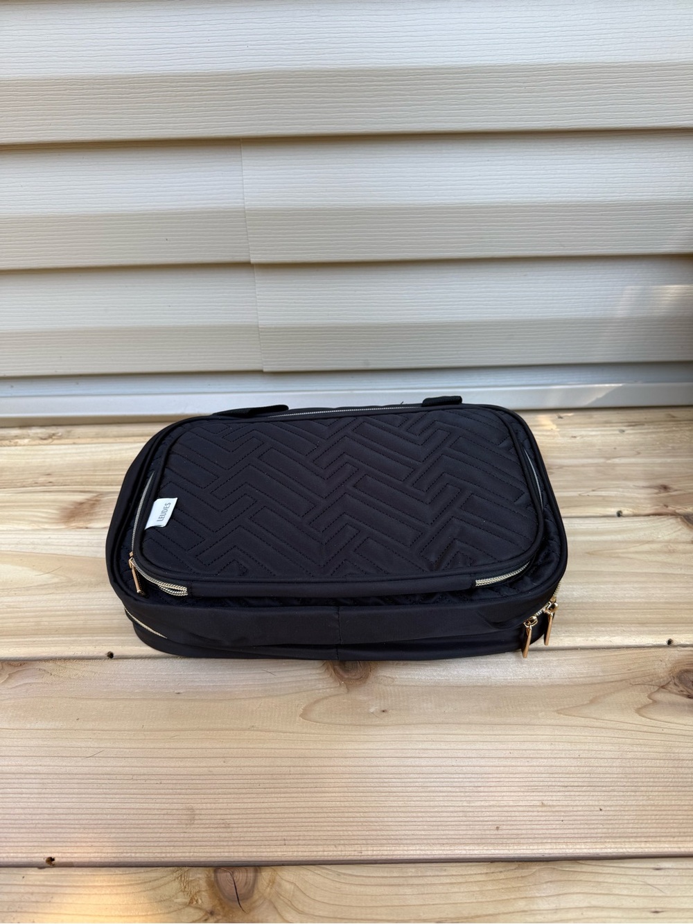 Black Quilted Diamond Art Organizer Bag